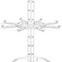 DEARMAMY Rotating Jewelry Stand, 2 Tier Necklace Holder Bracelet Hanging Organizer Keychain Jewelry Display Stand Plastic Jewelry Rack for Malls Counter Dressing Table (Clear)