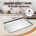 BIEAMA 6 Pack Half Size Baking Sheet Pan Aluminum Commercial Pan for Oven Freezer Bakery Hotel Restaurant 18" 13"