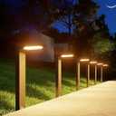 6 Pack Solar Powered Pathway Lights Outdoor Waterproof 30 LED Bright Walkway Landscape Lamp for Outside, Path, Driveway, Sidewalk, Yard, Lawn, Garden, Trail, Modern Design and 2 Modes (Warm White)