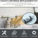 1224 1224B Faucet Cartridge Replacement Kit Compatible with Moen 1224 1224B, Includes Retainer Removal Tool for Double Handle Tub Shower Faucet Repair, 1 Pack