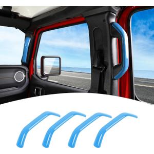 for 2024 Jeep JL A&B Pillar Grab Handle Trim Cover Compatible with Jeep Wrangler JL JLU Gladiator JT 2024 Baby Blue Interior Accessories 2 pcs