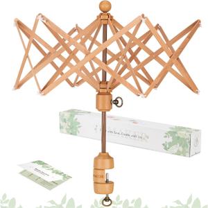 INMAKER Yarn Swift, Wooden Yarn Umbrella SwiftCrochet Accessories for Winding, Cool Gifts for Crocheters and Knitting Lovers