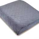 Large 19"x17"x3.25" Medium-Firm Memory Foam Seat Cushion with Cooling Effect, Washable Cover and Non-Slip Base for Office Chairs, Wheelchairs, Recliners, Cars - Back Pain Relief - Gray