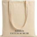 Salt Earth 5 Pack Canvas Tote Bags Bulk Reusable Totes for Grocery - Natural | Salt Earth Cotton, Lightweight Bulk Shopping Cloth Bags, Suitable for DIY, Advertising, Promotion, Gift, Beach, Travel