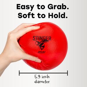 GSM Brands Dodgeballs - Foam, Soft Skin, Low Bounce, 5.9" - 1 Dodge Balls for Kids and Adults(Orange)