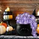 Glowing Witch's Cauldron Set, Easy DIY Light-Up Bubbling Cauldron With Clear Ornaments, Halloween Party Indoor Prop Decor (Black)