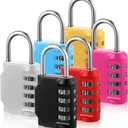 6 Packs Combination Lock Pack, Digital Locker Lock Combination Locks, Programmable Combination Lock Padlock Silver White Black Red Blue Rose Yellow