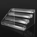 12" Acrylic Riser Display Stands - 4 Tier Clear Acrylic Display Shelf, Double Sided Usable, Makeup Organizer Perfume Organizer, Acrylic Shelves for Funko Pop Figures , Cupcake, Candy Food
