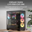 CORSAIR 3500X LX-R RGB iCUE Link Mid-Tower PC Case  3X Pre-Installed LX120-R RGB Fans, Includes iCUE Link System Hub, GPU Anti-Sag Arm, Fits up to 10x 120mm Fans  Black