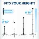 Hair Dryer Stand Heavy Duty 26-74 Inch Adjustable Blow Dryer Holder with Non-Slip Tripod and Universal Clip Hands Free for Frozen Shoulder, Arthritis, and Wrist Pain Relief