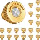 HOMENOTE 20 Pack Brass Misting Nozzles and T-connectors for Outdoor Cooling System, 0.0118" Orifice(0.3mm) 10/24 Thread, Mister Nozzles Replacement for Outside Patio Misting Garden Greenhouse Watering
