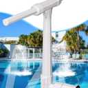 Pool Fountain Above Swimming Pools, Adjustable Water Dual Spray Sprinkler Pool Fountain for Inground Pools, Fun Pool Waterfall Sprayer for Backyard Outdoor (White)