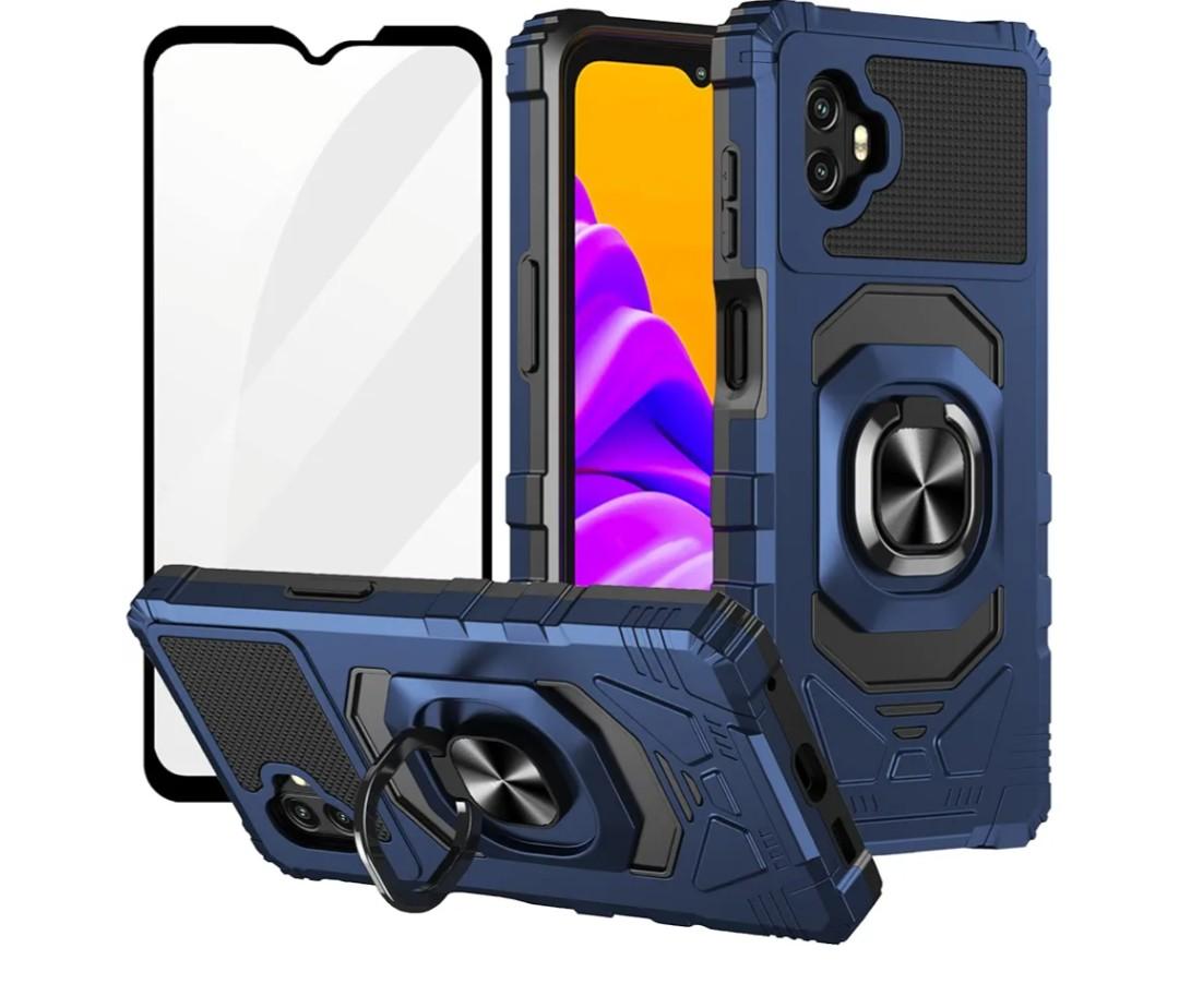 Ailiber Case for Samsung Galaxy Xcover 6 Pro, Xcover 6 Pro Case with Screen Protector, Military Grade Shockproof with Screen Protector, Ring Stand & Magnetic Car Mount - Blue