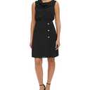 Kensie Women's Sleeveless Cowl Neck Sheath Dress, Black, 16