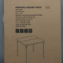 REDCAMP 34" Square Folding Card Table with Resin Top, Portable Fold in Half Small Card Tables with Collapsible Legs for Adults Indoor Outdoor Use, White