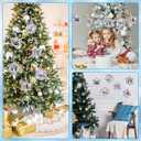 24 PCS Winter Picture Frame Ornaments Paper Christmas DIY Photo Frame Craft Set Hanging Decorations For Christmas Tree Decor (Snowflake)