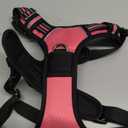 rabbitgoo Dog Harness for Large Dogs, No Pull Pet Vest with 3 Buckles, Adjustable Soft Padded Pet Harness with Easy Control Handle and Reflective Strips, Pink, L