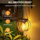 KOOPER Solar Lanterns Outdoor Waterproof, 4 Pack Upgraded Bronze Metal Hanging Solar Lights Outdoor Lanterns, Brighter Auto On/Off Outdoor Hanging Lantern for Yard Patio Pathway Porch Garden Decor