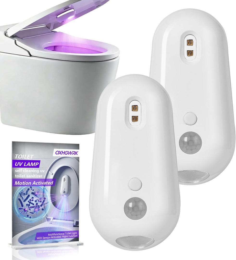 Toilet Light Self Cleaning UV Sanitizer and Nightlight Inside Motion Activated Bowl Face Dispenser Bathroom Finds Sensor Rechargeable Accessories Home UV-C Smart Room Haves Touchless