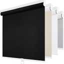 ChrisDowa Cordless Blackout Roller Shades for Windows, Thermal Insulated UV Protection Pull Down Shades, Total Blackout Window Blinds for Home, Office, Bedroom, Door (56" W x 72" H, Black)