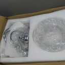 Chrome Bathroom Vanity Light Fixtures 3 Lights Vanity Lights for Bathroom with Floral Crystal Glass Shade Modern Wall Sconce Light for Mirror(Exclude E26 Bulb)