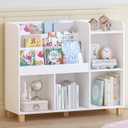 Spirich Kids Bookshelf and Toy Storage, Child Cube Organizer Bookcase Shelf, 13.9 inches x 40.2 inches x 5.3 inches