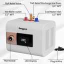 Mini Tank Water Heater Electric, 2.5 Gallons Small Under Sink Water Heater for Point of Use Instant Hot Water 110V 1500W, Wall or Floor Mounted
