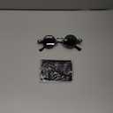 Technigadgets Isaac Steampunk Small Round Sunglasses Retro Vintage Eyewear Men Women Circle Lens Metal Frame UV400 (Demi / Gray)