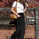 TARSE Womens Corduroy Pants Harem Casual Loose Fit Baggy Elastic Waist Lantern Fall Pants with Pockets, L