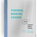 10 Pack Thermal Binding Presentation Covers, 1/8 Inch Spine, Holds 30 Sheets, Ultra Clear Front Cover, Blue Paper Back Cover, Letter Size, for Students and Coworkers