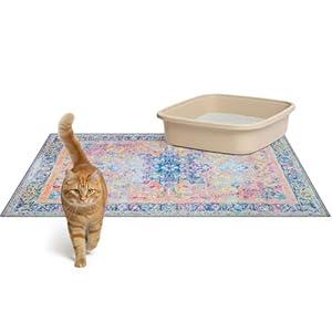 Lovewag Pets Cat Litter Mat 2 Pack - Large 36x48 Machine Washable Easy Clean Non-Slip Waterproof Litter Management Mats for Cats