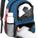 YOREPEK Soccer Backpack,Soccer Bag with Ball Holder, Water resistant Sport Equipment Bags Fit Basketball Volleyball Football (Blue)