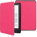 Case for Kindle Paperwhite 12 Gen, 7 Inch, Hard PC & Premium PU, Slim, Rose Red