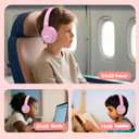 MIDOLA Kids Headphones Bluetooth 5.4 Wireless 68H Play Time Volume Limit 85/94dB Over-Ear Foldable Headset,Type-C Fast Charging,with Wired Aux Mic for Toddler Child Pad Tablet Pink
