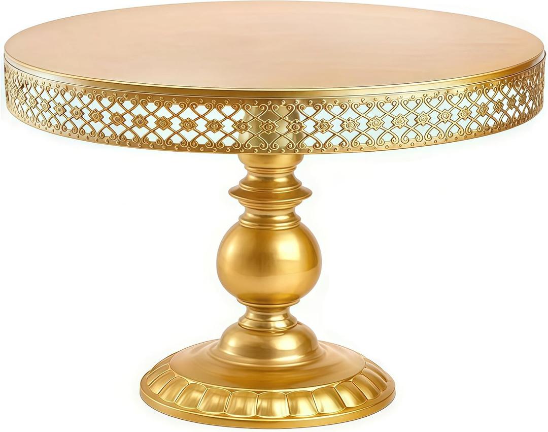 12 Inch Iron Round Cake Stand Dessert Holder for Wedding Birthday Baby Shower Anniversary (Gold)