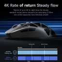 MCHOSE AX5 Wireless Gaming Mouse, 4KHz Polling Rate Focus PAW 3395 Optical Sensor - 26,000 DPI, 49g Ultra-Lightweight - 75 Hr Battery, Magnesium Alloy Mice - Black