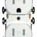 Leviton 15 Amp 125 Volt Tamper Resistant Duplex Receptacle, 10 Pack, T5320-WMP, White