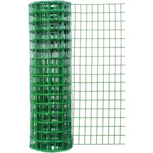 22450 24 Inches x 50 Feet 16-Gauge Green Vinyl Coated Garden Fence with 3 x 2-Inch Openings, 24" x 50'