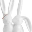heart & home Ring Holder, Ceramic Bunny Ring Holder for Jewelry Wedding Engagement Ring Holder,White