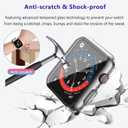 2 Pack Case 44mm with Built-in Tempered Glass Screen Protector Compatible with Apple Watch SE Series 6/5/4 44mm, Ultra-Thin Scratch Resistant Overall Protective Cover for iWatch SE Series 6/5/4