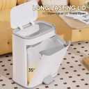 Procade Office Trash Can with Lid, 3 Gallon Bathroom Garbage Can, Narrow Plastic Trash Bin with Press top Lid and Pedal, Slim Gray Trash Can Waste Basket for Room, RV, Dorm.