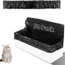 Trash Bags Compatible with Popur X5 Litter Box - with Elastic Band, Thickened Design for Popur X5 Self-Cleaning Cat Litter Box/Home Trash Bags -Black (50 Pcs)