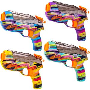 4 Pack Water Gun for Kids Adults, Watercolor Squirt Gun with Trigger, Long Range Water Pistol, Super Water Blaster Soaker Toys for Outdoor Play, Pool, Beach, Yard, Summer Party