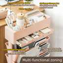 5 Tier Rolling Book Cart Multi-Functional Movable Storage Bookshelves with Lockable Wheels for Study Office Library Classroom, (Pink, with Wheel)