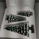 Shellwei 3 Pcs Resin Christmas Tree Table Decorations Winter Snow Christmas Tree Resin Figurine Xmas Snowy Pine Tabletop Centerpiece Decor for Xmas Holiday Party Supplies Indoor Home Mantle Decoration