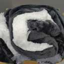 Bedsure GentleSoft Sherpa Fleece Blanket Queen Size for Bed, Non-Heated, Thick and Warm Throw for Women and Men, Soft Fuzzy Plush Queen Blanket for Winter, Charcoal, 90x90 Inches