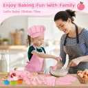 47pcs Kids Cooking Baking Set , Kids Chef Role Play Costume Set for Real Cooking , Chef Hat and Apron Cake Biscuit Tools, Birthday for 4 5 6 7 8 9 10 Year Old ,Toddler Dress Up and Pretend Play