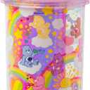 Silver Buffalo Care Bears Rainbow Stars Featuring Funshine, Grumpy, Cheer, Tenderheart Iridescent Plastic Tall Cold Cup With Lid and Straw, 20 Ounces