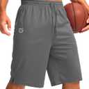 G Gradual Men's Athletic Shorts with Pockets 11" Long Basketball Shorts Lightweight Quick Dry Gym Workout Shorts for Men (Steel, XXL)