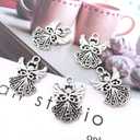 Honbay 60PCS Alloy Angel Charms Pendant Antique Silver Tone Tibetan Crafts Supplies for Necklace Bracelet Earrings Keychain Jewelry Making (20x14mm)